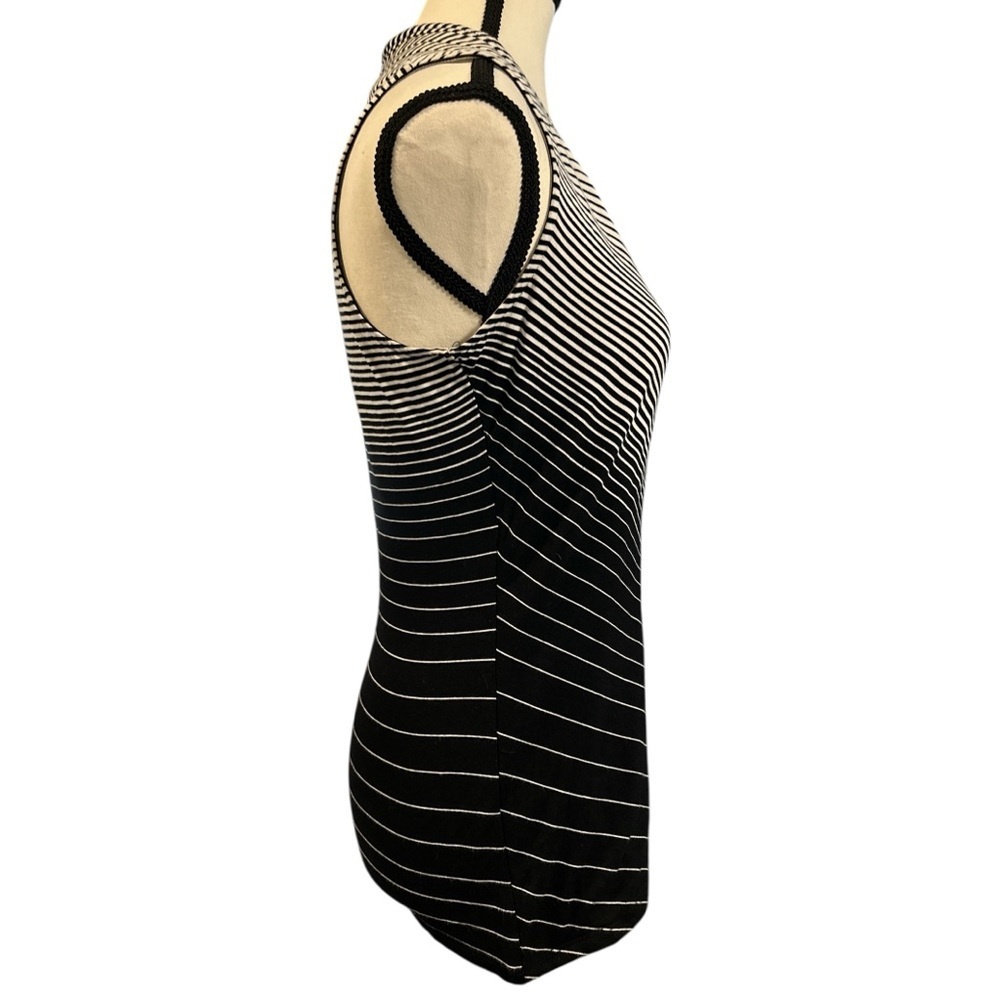 White House Black Market Black and White Striped Top - Picture 3 of 6